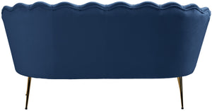 Gardenia Velvet / Engineered Wood / Metal / Foam Contemporary Navy Velvet Loveseat - 60" W x 31" D x 31" H