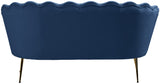 Gardenia Velvet / Engineered Wood / Metal / Foam Contemporary Navy Velvet Loveseat - 60" W x 31" D x 31" H