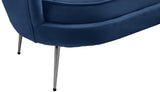 Gardenia Velvet / Engineered Wood / Metal / Foam Contemporary Navy Velvet Sofa - 80" W x 31" D x 31" H