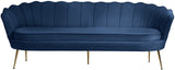 Gardenia Velvet / Engineered Wood / Metal / Foam Contemporary Navy Velvet Sofa - 80" W x 31" D x 31" H