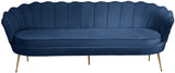 Gardenia Velvet / Engineered Wood / Metal / Foam Contemporary Navy Velvet Sofa - 80" W x 31" D x 31" H