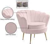 Gardenia Velvet / Engineered Wood / Metal / Foam Contemporary Pink Velvet Chair - 32" W x 31" D x 31" H