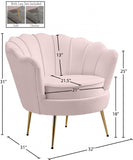 Gardenia Velvet / Engineered Wood / Metal / Foam Contemporary Pink Velvet Chair - 32" W x 31" D x 31" H