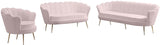 Gardenia Velvet / Engineered Wood / Metal / Foam Contemporary Pink Velvet Chair - 32" W x 31" D x 31" H