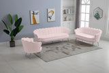 Gardenia Velvet / Engineered Wood / Metal / Foam Contemporary Pink Velvet Chair - 32" W x 31" D x 31" H