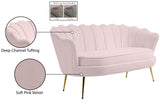 Gardenia Velvet / Engineered Wood / Metal / Foam Contemporary Pink Velvet Loveseat - 60" W x 31" D x 31" H