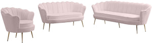 Gardenia Velvet / Engineered Wood / Metal / Foam Contemporary Pink Velvet Loveseat - 60" W x 31" D x 31" H