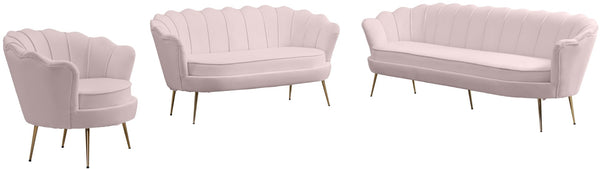 Gardenia Velvet / Engineered Wood / Metal / Foam Contemporary Pink Velvet Loveseat - 60" W x 31" D x 31" H