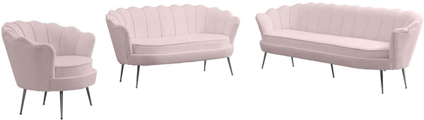 Gardenia Velvet / Engineered Wood / Metal / Foam Contemporary Pink Velvet Loveseat - 60" W x 31" D x 31" H