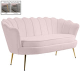 Gardenia Velvet / Engineered Wood / Metal / Foam Contemporary Pink Velvet Loveseat - 60" W x 31" D x 31" H