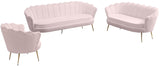 Gardenia Velvet / Engineered Wood / Metal / Foam Contemporary Pink Velvet Loveseat - 60" W x 31" D x 31" H