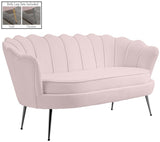 Gardenia Velvet / Engineered Wood / Metal / Foam Contemporary Pink Velvet Loveseat - 60" W x 31" D x 31" H