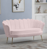 Gardenia Velvet / Engineered Wood / Metal / Foam Contemporary Pink Velvet Loveseat - 60" W x 31" D x 31" H