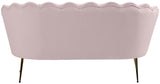 Gardenia Velvet / Engineered Wood / Metal / Foam Contemporary Pink Velvet Loveseat - 60" W x 31" D x 31" H