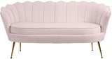 Gardenia Velvet / Engineered Wood / Metal / Foam Contemporary Pink Velvet Loveseat - 60" W x 31" D x 31" H