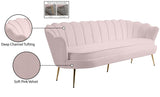 Gardenia Velvet / Engineered Wood / Metal / Foam Contemporary Pink Velvet Sofa - 80" W x 31" D x 31" H