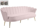 Gardenia Velvet / Engineered Wood / Metal / Foam Contemporary Pink Velvet Sofa - 80" W x 31" D x 31" H