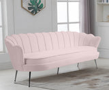 Gardenia Velvet / Engineered Wood / Metal / Foam Contemporary Pink Velvet Sofa - 80" W x 31" D x 31" H