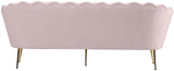 Gardenia Velvet / Engineered Wood / Metal / Foam Contemporary Pink Velvet Sofa - 80" W x 31" D x 31" H