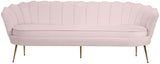 Gardenia Velvet / Engineered Wood / Metal / Foam Contemporary Pink Velvet Sofa - 80" W x 31" D x 31" H