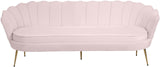 Gardenia Velvet / Engineered Wood / Metal / Foam Contemporary Pink Velvet Sofa - 80" W x 31" D x 31" H