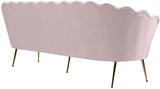 Gardenia Velvet / Engineered Wood / Metal / Foam Contemporary Pink Velvet Sofa - 80" W x 31" D x 31" H