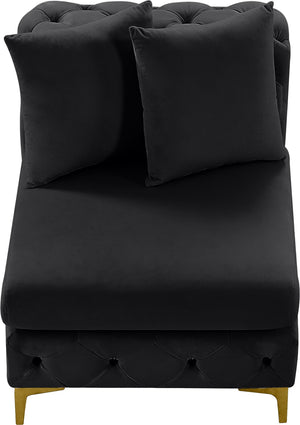 Tremblay Velvet / Engineered Wood / Metal / Foam Contemporary Black Velvet Armless Chair - 30" W x 39" D x 33" H