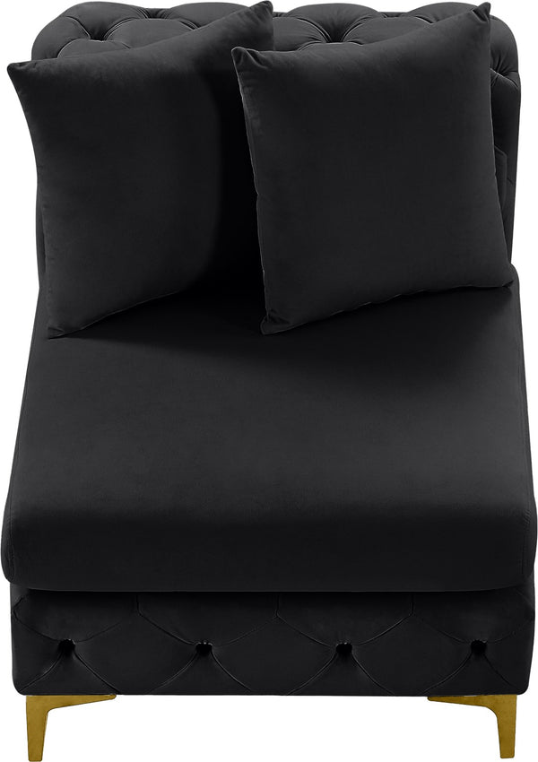 Tremblay Velvet / Engineered Wood / Metal / Foam Contemporary Black Velvet Armless Chair - 30" W x 39" D x 33" H