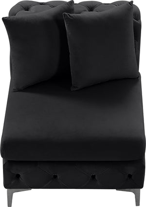 Tremblay Velvet / Engineered Wood / Metal / Foam Contemporary Black Velvet Armless Chair - 30" W x 39" D x 33" H