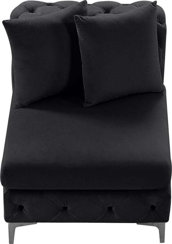 Tremblay Velvet / Engineered Wood / Metal / Foam Contemporary Black Velvet Armless Chair - 30" W x 39" D x 33" H