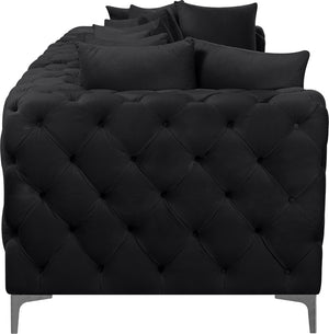 Tremblay Velvet / Engineered Wood / Metal / Foam Contemporary Black Velvet Modular Sofa - 108" W x 39" D x 33" H