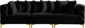Tremblay Velvet / Engineered Wood / Metal / Foam Contemporary Black Velvet Modular Sofa - 108" W x 39" D x 33" H