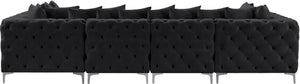 Tremblay Velvet / Engineered Wood / Metal / Foam Contemporary Black Velvet Modular Sectional - 138" W x 69" D x 33" H