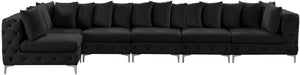 Tremblay Velvet / Engineered Wood / Metal / Foam Contemporary Black Velvet Modular Sectional - 168" W x 69" D x 33" H