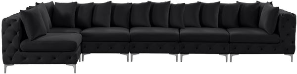 Tremblay Velvet / Engineered Wood / Metal / Foam Contemporary Black Velvet Modular Sectional - 168" W x 69" D x 33" H