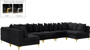 Tremblay Velvet / Engineered Wood / Metal / Foam Contemporary Black Velvet Modular Sectional - 168" W x 69" D x 33" H