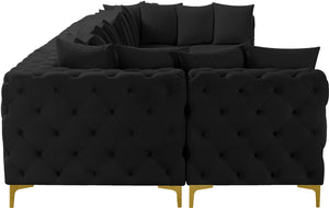 Tremblay Velvet / Engineered Wood / Metal / Foam Contemporary Black Velvet Modular Sectional - 168" W x 69" D x 33" H