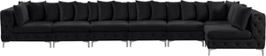 Tremblay Velvet / Engineered Wood / Metal / Foam Contemporary Black Velvet Modular Sectional - 198" W x 69" D x 33" H