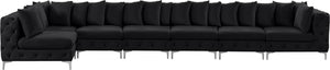 Tremblay Velvet / Engineered Wood / Metal / Foam Contemporary Black Velvet Modular Sectional - 198" W x 69" D x 33" H