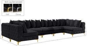 Tremblay Velvet / Engineered Wood / Metal / Foam Contemporary Black Velvet Modular Sectional - 168" W x 69" D x 33" H