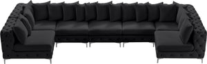 Tremblay Velvet / Engineered Wood / Metal / Foam Contemporary Black Velvet Modular Sectional - 168" W x 69" D x 33" H