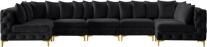 Tremblay Velvet / Engineered Wood / Metal / Foam Contemporary Black Velvet Modular Sectional - 168" W x 69" D x 33" H