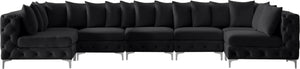 Tremblay Velvet / Engineered Wood / Metal / Foam Contemporary Black Velvet Modular Sectional - 168" W x 69" D x 33" H