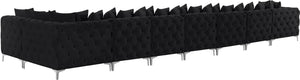 Tremblay Velvet / Engineered Wood / Metal / Foam Contemporary Black Velvet Modular Sectional - 228" W x 69" D x 33" H