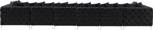 Tremblay Velvet / Engineered Wood / Metal / Foam Contemporary Black Velvet Modular Sectional - 198" W x 69" D x 33" H