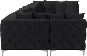 Tremblay Velvet / Engineered Wood / Metal / Foam Contemporary Black Velvet Modular Sectional - 198" W x 69" D x 33" H