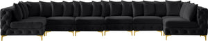 Tremblay Velvet / Engineered Wood / Metal / Foam Contemporary Black Velvet Modular Sectional - 198" W x 69" D x 33" H