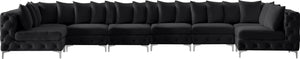 Tremblay Velvet / Engineered Wood / Metal / Foam Contemporary Black Velvet Modular Sectional - 198" W x 69" D x 33" H
