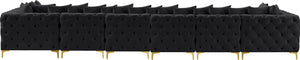 Tremblay Velvet / Engineered Wood / Metal / Foam Contemporary Black Velvet Modular Sectional - 198" W x 69" D x 33" H