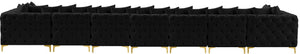 Tremblay Velvet / Engineered Wood / Metal / Foam Contemporary Black Velvet Modular Sectional - 228" W x 69" D x 33" H
